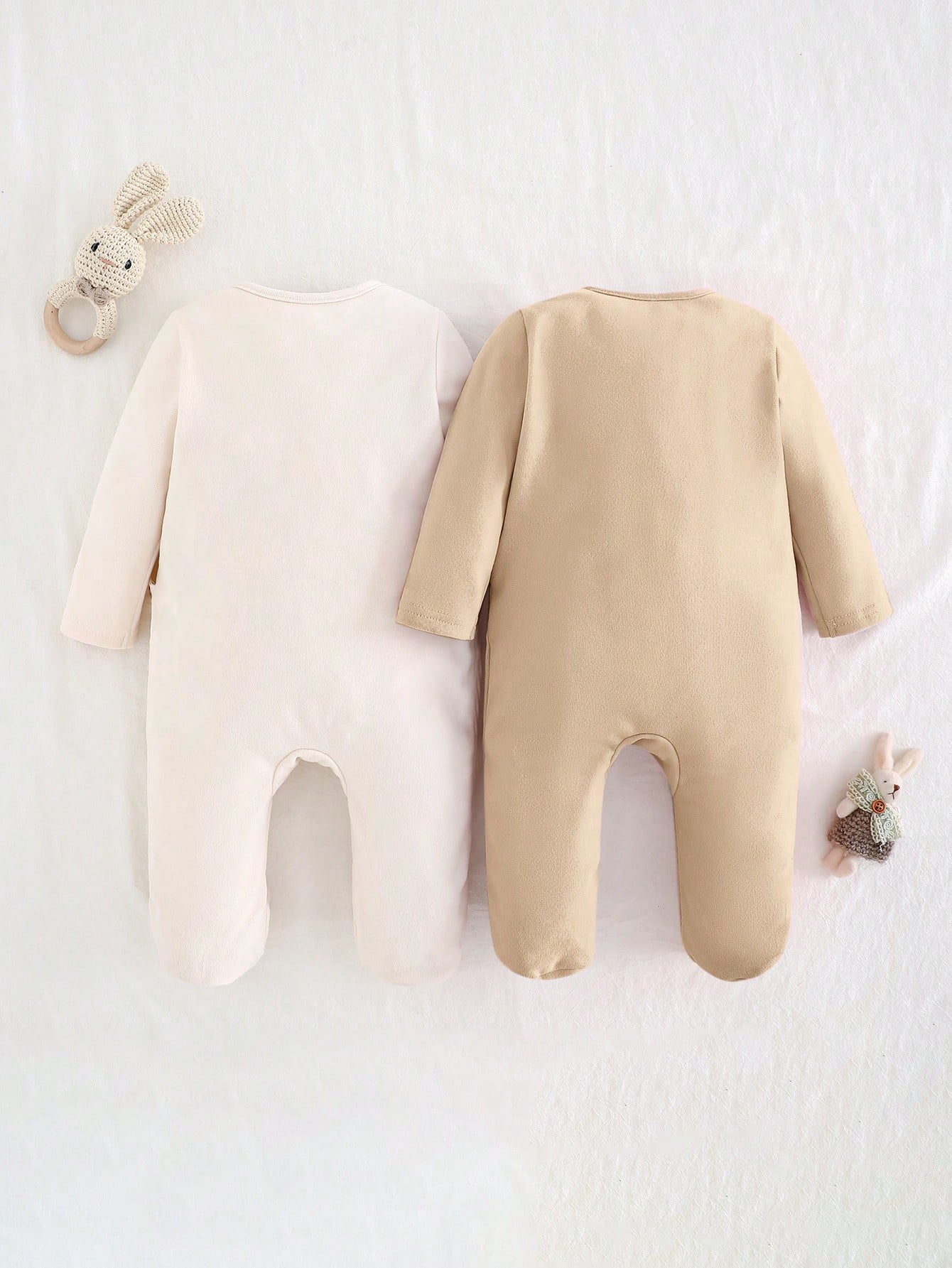 Cozy Pixies Newborn Baby Boy 2Pcs Multipack Long Sleeve Solid Knitted Soft round Neck Long Sleeve Romper with Long Pants, Suitable for Spring, Summer, Autumn and Winter, for Indoor and Outdoor Wear